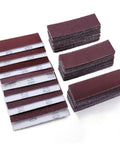 Hustle With 200pcs Sanding Papers For Mini Handle Sander Detail Sanders, Assorted Grits For Woodworking Plaster And Stain Clearing Small Projects display of assorted grit sanding sheets stacked.