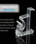 Clean 2 Inch Window Blind Valance Clips 12 Pack Heavy Duty Plastic Snap Holders showcasing clear, hidden clips for valances.