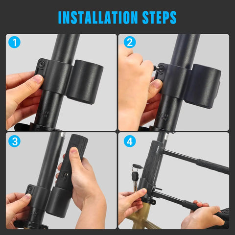Installation of Beefed Up Heavy Duty Bike U Lock With 12 Ton Shear Strength 20mm U Shape Anti Theft Silicone Covered Lock