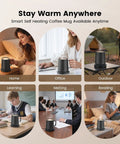 14 Oz Self Heating Coffee Mug With Quick Rechargeable Battery in home, office, outdoor, and learning settings.