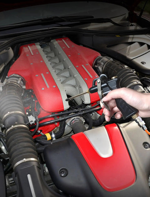 Using Must Have Heavy Duty Air Blow Gun With Brass Adjustable Nozzle for dedusting in narrow engine gaps