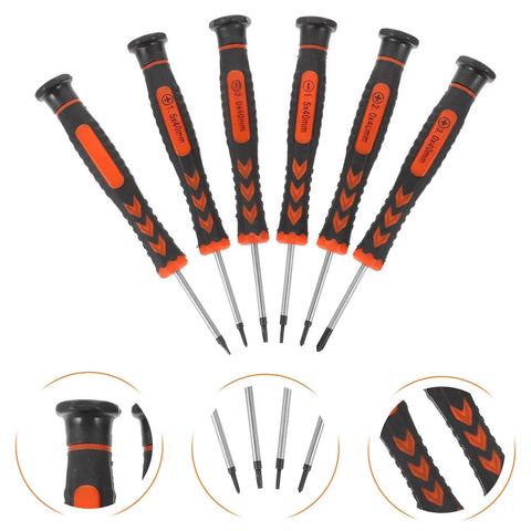 FOMIYES Premium 6-In-1 Precision Screwdriver Set Made From Chrome Vanadium Steel With Comfortable Ergonomic Handles Perfect For Watch Fixes And Micro Electronics Repair On The Go.
