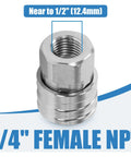 No-Fuss 1/4 Inch Pressure Washer Quick Connect Fittings Stainless Steel Adapter with 1/4 Inch NPT Female Coupler