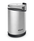 Krups Electric Coffee Grinder With 3 Oz Capacity And 200 Watt Motor Grinds Beans, Spices, And Nuts Easily, stainless steel design.