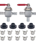 2 Pack Two Way Cut Off Fuel Valve Kit Replacement For Scag Husqvarna Lawn Boy Toro And More Inline Gas Petcock With One Quarter Inch Barbs And Hose Clamps