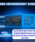 Pro Grade Surface Roughness Tester With Multi Parameter Profilometer For Metal Plastic Wood Finish Measurement Ra Rz Rq Rt Ry Rp Rv Rmax RSk RSm ISO ANSI DIN JIS Standards For Precise Surface Profiling In Industrial Apps. handheld gauge with wide measurement range