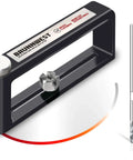 Adjustable Sheet Metal Hole Cutter with two extra bits for clean 2 to 12 inch circular cuts in 24 gauge steel and stainless.