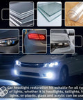 Car headlights and materials for All In One Car Headlight Restoration Kit For Any Vehicle Includes 38 Piece Polishing And Cleaning Set With 3 Inch Discs Sanding Pads Scouring Pads And Drill Compatible Universal Headlight Renewal For Clear Bright Night Driving.