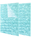 Pearlescent Cast Acrylic Sheets 1/8 Inch Thick In Aqua With Ocean Ripple Pattern For DIY Crafts And Home Decor PMMA Material Ideal For CO2 Laser Cutting And Engraving 12x8 Inch, showing aqua color and ripple texture with protective film partially peeled, 2-pack.