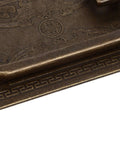 Close-up of Antique Bat Style Brass Drawer Pull Handle With Two Screws for Cabinets, showing the intricate design and texture.