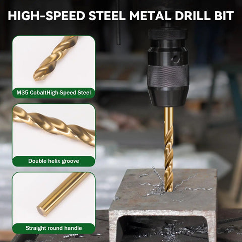 Top Notch Cobalt Drill Bit Set 8Pcs M35 High Speed Steel Kit For Cutting Hardened Steel Stainless Cast Iron Plus Wood And Plastic Jobs, M35 bit drilling steel