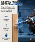 Three In One Magnetic Socket Bit Set With Adjustable Quarter Inch Hex Holder Magnetic Screwdriver Attachment And Extension Adapter For Quick Install And Stable Screw Alignment, blue tool on drill