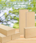 Unfinished Basswood Carving Blocks Set, Two 12x4x2 Inch Blank Wood Blocks for Whittling and Woodcarving displayed on wooden table.