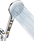 High Pressure Handheld Showerhead With Hose And Bracket, 15 Stage Filtration Water Softener Shower Filter For Hard Water spraying water