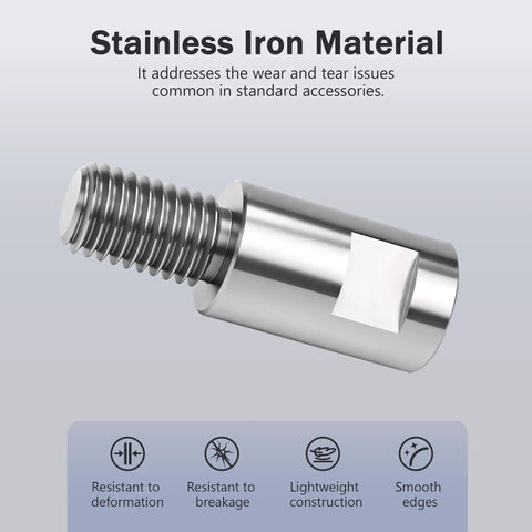 Universal 5/8 Inch One Eleven Thread Adapter Extension Shaft for Airway Buffing Wheel, stainless steel, smooth edges, durable.