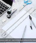 20 Pack Bulk 12 Inch Clear Plastic Rulers Set With Inches And Metric For Classroom Use Easy To Read Straight Edge Rulers