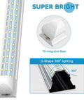 Close-up of 4 Foot LED Shop Light Triple Row 288 LEDs D Shape 6000K Cool White 5850 Lumens Super Bright Linkable T8 Tube design details
