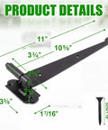 8 Pack 12 Inch Beefy Heavy Duty Wrought Iron Blind Shutter Hinges Kit with dimensions and mounting screw