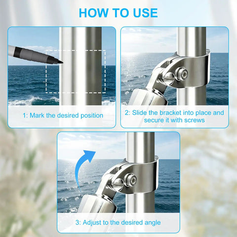 Four Pack 316 Stainless Steel Bimini Top Hardware For Seven Eighths Inch Fit Marine Grade Rustproof Gear For Saltwater Boats Durable 22mm Mounts And Fittings Kit Easy Install Long Lasting Performance. 설치 guide: clamp bracket on 22mm marine rail