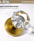 Antique Brass Glass Door Knobs With Privacy Lock, Vintage Crystal Octagon Door Knobs For Bedroom And Bathroom
