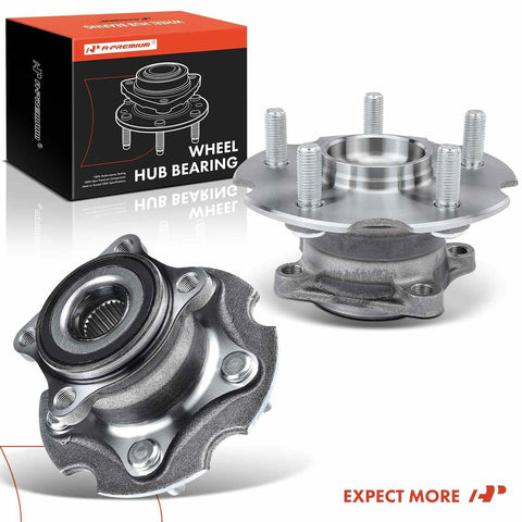 Two Pack Rear Wheel Bearing And Hub Assembly With Five Lug For Your Toyota RAV4 2006 2012 4WD, 2013 2018 AWD, And Lexus NX200t 2015 2017, NX300 2018 2021, NX300h 2015 2021 AWD, displayed with packaging