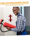 Man installing wall fire extinguisher rack mount holder iron bracket easy to install no fuss setup durable and practical