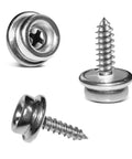 Marine-Grade Stainless Steel Snap Screw Kit for Boat Covers, 50-Piece shown with close-up on corrosion-resistant screws.