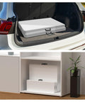 Six Foot Folding Table With Two Benches, Portable Indoor Outdoor Party Table Set for Picnics, Weddings, stored in car trunk