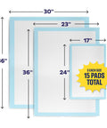 Ultra Absorbent Disposable Adult Underpads Variety Pack Featuring Quilted Top Sheet For Sure Fire Leak Defense And Zero Odor Worry Keep You Comfy And Protected Straight Up All Night Long with various sizes.