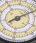Close-up of Chrees Map Measuring Gauge with yellow and white scales for accurate distance measurement.