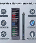 Compact Pen Shaped Cordless Electric Screwdriver Kit Packing 52 Magnetic Bits And Bright LED Lamp and storage features.