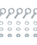 5 Pack M8 Galvanized Carbon Steel Eye Bolts Kit With Nuts Washers And Spring Washers For Tie Downs Indoors Outdoors Heavy Duty Beefy Lifting Rings Silver: set of hardware parts