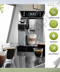 Modern coffee machine with cups, highlighting features; DIY Friendly Service Repair Tool Key For Jura Capresso Krups Nespresso