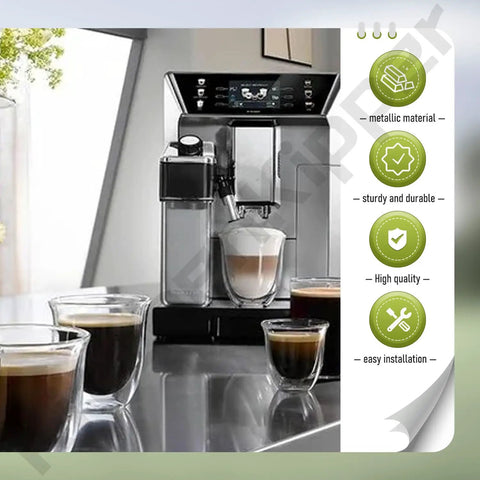 Modern coffee machine with cups, highlighting features; DIY Friendly Service Repair Tool Key For Jura Capresso Krups Nespresso