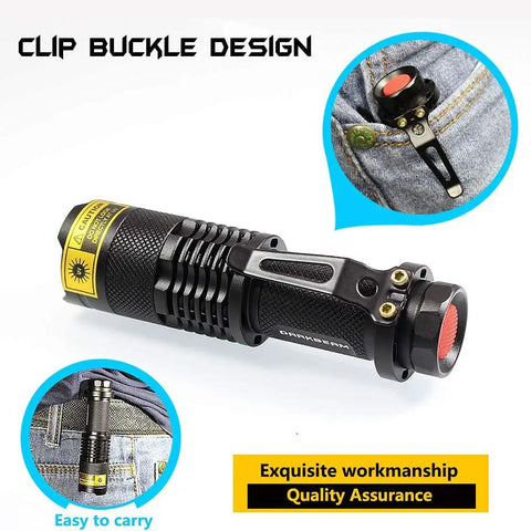 365Nm UV Light Flashlight Two Pack Portable Blacklight Handheld Torch For Fluorescence Detection with clip buckle design
