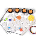 78 Piece Plastic Gear Kit For Motors And Robots with axles, gears, wheels, and bushings for DIY projects