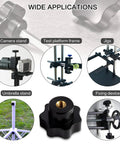 M6 star-shaped knurled thread-clamping knob, black plastic screw-on hand knob (10 pcs)