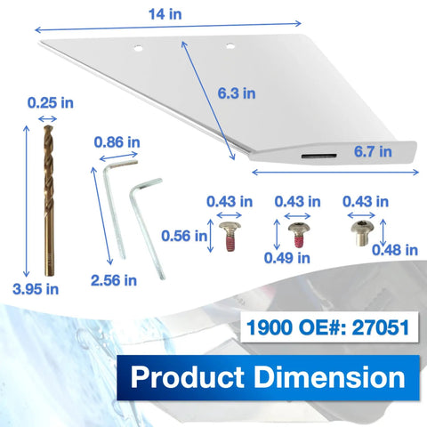 Beefed Up 316 Stainless Steel Skeg Guard For MerCruiser Bravo One And Three Sterndrives dimensions and components, including drill bit and screws.