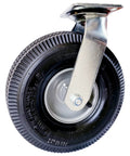 Drop Dead Solid 10 Inch Swivel Pneumatic Casters Rolling Like Butter On Black Rubber Tires With Sturdy Zinc Plates and True 360 Degree Spin