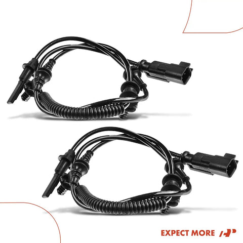 Plug And Play Rear Abs Wheel Speed Sensor Pair Built Tough For Smooth Cruising And Tight Handling Across Ford Explorers Flex Taurus And Police Interceptors Daily, black wire set with connectors.