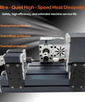 EssEthmy 60W Mini Metal Wood Lathe, Precision Bead Turner With 12k RPM showcasing overcurrent and overheating protections.