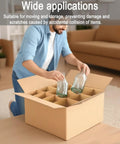 Person using 3-Pack Glassware Protection Kit With 15 Corrugated Dividers In Two Sizes And 36 Foam Sleeves For 16x12x12 Moving Boxes