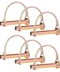 Six Piece Heavy Duty PTO And Hitch Lynch D Shape Pins Kit With Clip, Pull Ring And Positioning Pins For Trucks, Tractors
