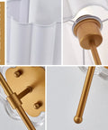 Close-up details of Set Of 2 Modern Wall Sconces With Creamy White Fabric Flower Shades And Antique Brass Brush Finish For Vanity, Stairway