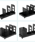 Go To Heavy Duty Coffee Cup Dispenser with Straws Holder and Lid Organizer for Countertop Plastic Cup Rack, three compartments