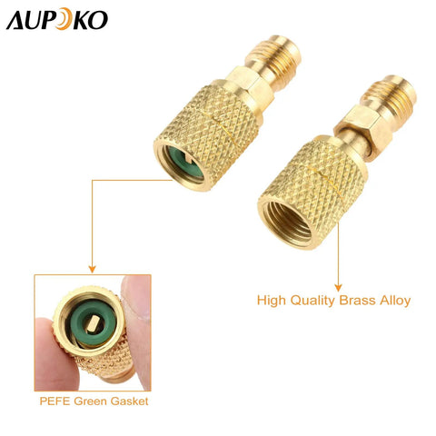 R410A Straight Swivel Mini Split Adapter With Five Sixteenth SAE Female To One Quarter SAE Male Quick Couplers For HVAC And Ductless Mini Split Systems Pro Grade DIY Friendly Two Pack brass adapter