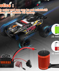 RC car with Beefed Up 1/10 Scale Brushless RC Motor And 60A ESC Combo With 4370KV F540 Sensorless Motor for off-road use.