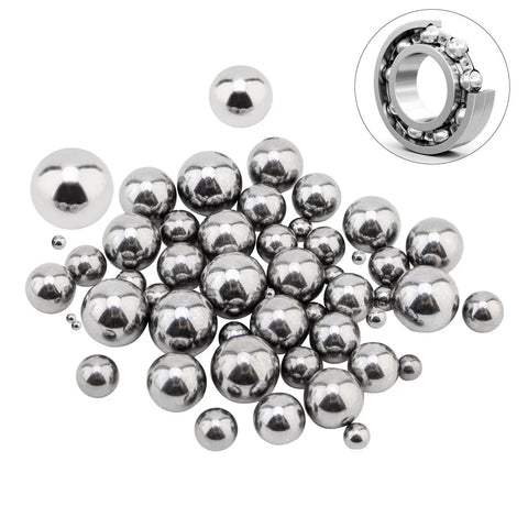 500 Piece Bicycle Bearing Balls Kit With Eleven Sizes, Precision Steel Balls For Bearings shown with various ball sizes