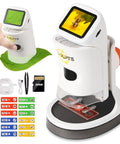 Kid-Friendly Handheld Digital Microscope With 1000X Zoom And 2.1 Inch HD LCD Screen, Six LED Lights, Ergonomic Angled Design For Eye And Neck Comfort, A Fun, Engaging Tool For STEM Learning, Exploration, And Hands-On Discovery. handheld on leaf