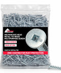 Kickass Number 10 X 1 Inch Zinc Plated Pancake Head Screws With Square Drive, 250 Pack Of Slick Flush Mount Hardware in bag.